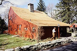 Multiple-pitched catslide roof Thomas Hawley House