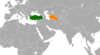 Location map for Turkey and Turkmenistan.