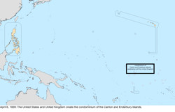 Map of the change to the United States in the Pacific Ocean on April 6, 1939