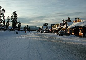 West Yellowstone no inverno, Montana.