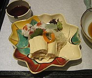 Yuba served as a main course in Kyoto