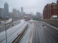 Downtown Connector at Williams Street looking south during the 2005 ice storm
