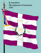 Drapeau du 2e bataillon du 15e régiment d'infanterie de ligne de 1793 à 1794