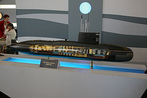 Model of Amur-950 submarine