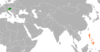 Location map for Austria and the Philippines.