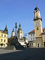 Colonna della Madonna nella piazza centrale di Banská Bystrica