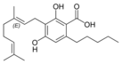 Chemical structure of cannabigerolic acid A.