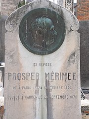 Plaque tombale de Prosper Mérimée.