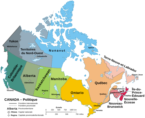 carte politique du canada