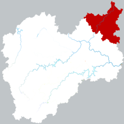 Location of Jinyun County within Lishui