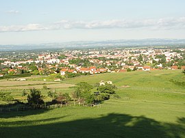 Montbrison from the road coming from Saint-Bonnet le Courreau