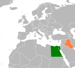 Map indicating locations of Egypt and Iraq