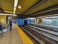 Two S-series trains at Scarborough Centre station during the Farewell Line 3 event