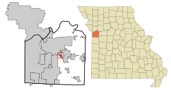Location of Lake Tapawingo, Missouri