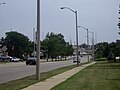 Waterloo Regional Road 15 (King Street) north of the half-clo intersection with Highway 8 looking south in Kitchener, Ontario.