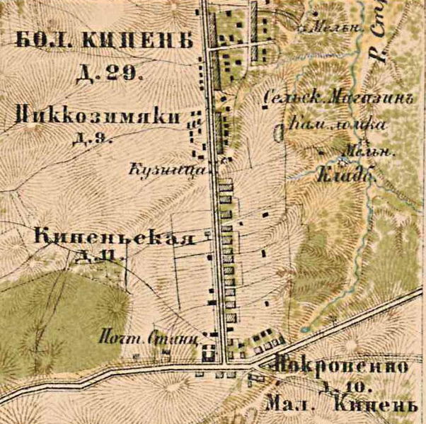 План села Кипень. 1885 год