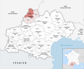Location within the region Occitanie
