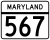 Maryland Route 567 marker