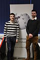 Marc Haynes (left), ex Wikipedian in Residence at Coleg and Jason Evans, Wikipedian in Residence at the National Library of Wales