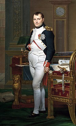 "הקיסר נפוליאון בחדר הקריאה שלו בארמון טווילרי", ז'אק-לואי דויד, 1812.