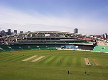 Top view of the Kennington Oval during a match between Surrey and Yorkshire