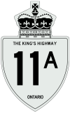 A highway marker for Ontario Highway 11A