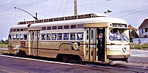 A PCC (Presidents' Conference Committee) streetcar in Cleveland in 1950
