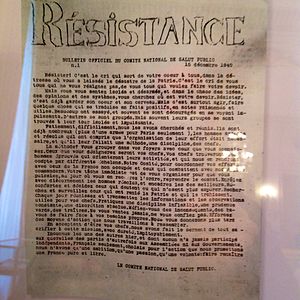 Premier numéro du journal clandestin Résistance, le 15 décembre 1940.