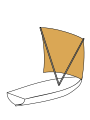 V-shaped square rig from Melanesia, the direct precursor of crab claw sails