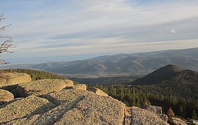 Vue depuis le sommet du rocher de Mutzig vers le sud.