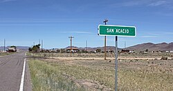 Entering San Acacio from the east on State Highway 142.