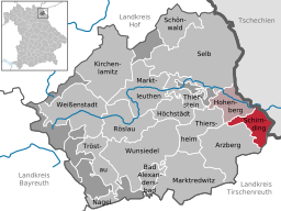 Läget för Schirnding i Landkreis Wunsiedel im Fichtelgebirge