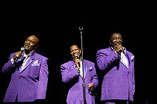 The O'Jays (Walter Williams, Eric Grant, and Eddie Levert) perform at the Arie Crown Theater in Chicago, April 2010.