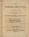 Title page from Mary Scott's The Female Advocate (London, 1775)