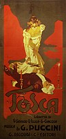 Poster for the premiere of Tosca