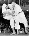 Image 46Yoshihiko Yoshimatsu attempting to throw Toshiro Daigo with an uchi mata in the final of the 1951 All-Japan Judo Championships (from Judo)