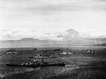 Ships of U.S. Third Fleet and British Pacific Fleet in Sagami Wan, 28 August 1945, preparing for the formal Japanese surrender. Nearest ship is USS Missouri. HMS Duke of York is just beyond, with HMS King George V further in. USS Colorado is in far center distance. Mount Fuji is in the background.