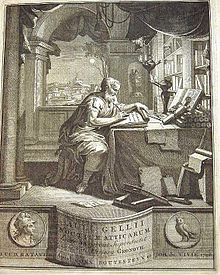 Frontispiece to a 1706 Latin edition of the Attic Nights [fr] by Jakob Gronovius