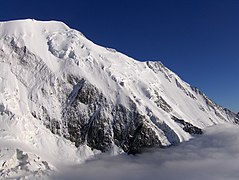 L'aiguille de Bionnassay vue du refuge de Tête-Rousse.