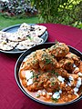 Butter chicken and butter naan from India.