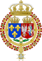 Henry's coat of arms, showing his dual status as King of France and lifelong King of Poland