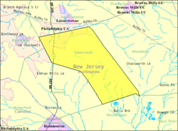 Census Bureau map of Tabernacle Township, New Jersey