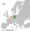 Location map for East Germany and the Netherlands.