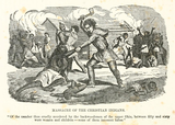 Woodcut of the Gnadenhutten massacre from 1852