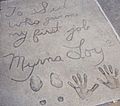 Myrna Loy's contribution to the forecourt of Grauman's Chinese Theatre taken August 1995.