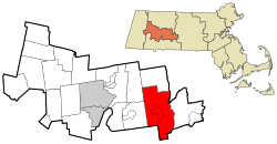 Location in Hampshire County in Massachusetts