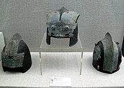 Shang dynasty helmet fittings (leather helmet no longer extant)