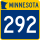 Trunk Highway 292 marker