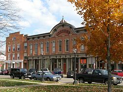 The Kelley Block overlooking the public square.