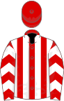 Red and White stripes, chevrons on sleeves